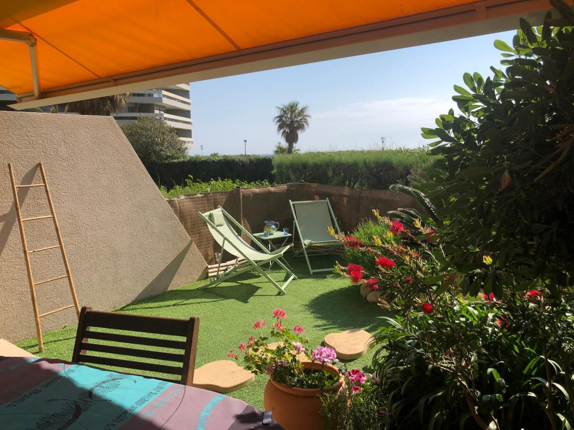 Le Jardin De La Plage - T2 - Terrasse Jardin 30M2 - Piscine - Clim- Wifi -Parking カネ エクステリア 写真
